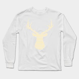 Deer - strips - beige and white. Long Sleeve T-Shirt